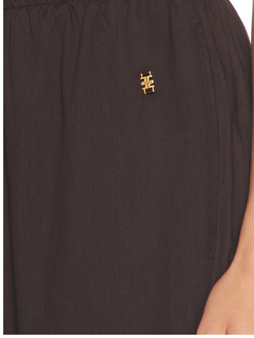 Eterne Lightweight Wide-Leg Drawstring Pants in Dark Brown - Picture 6 of 7